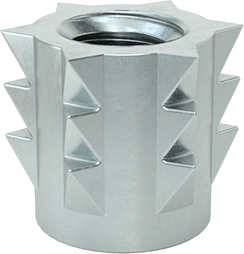 1/4-20 X 3/8 BARBED INSERT (FLUSH) SILVER ZINC [AA6454]