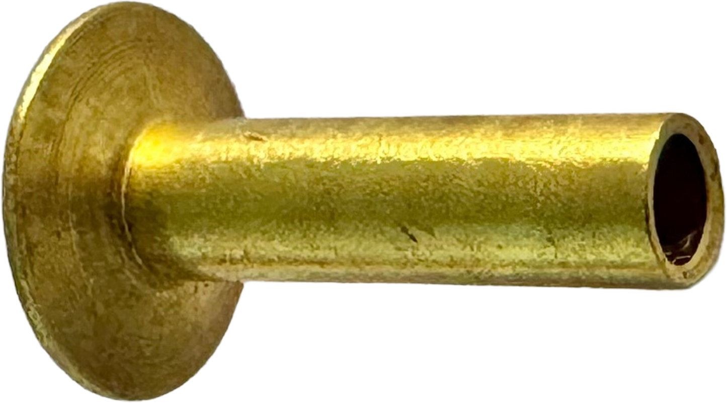 9/64 X 1/2 X 3/8 SEMI TUBE RIVET (BRASS) [AA6530]