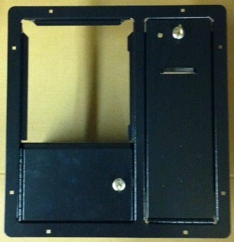COIN DOOR TRIPLE ASY MINUS COIN ENTRY DOOR WITH TICKET/CASH DOOR/CASHBOX (BLACK) (TICKET DOOR 4 1/2X 14) [WA5001-P802] for ICE game(s)