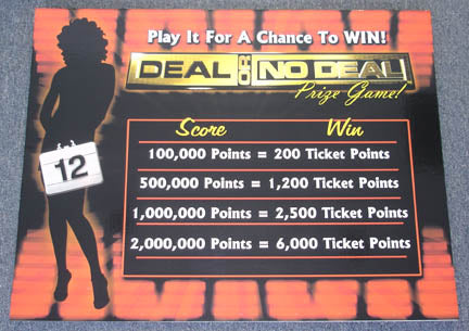 CUSTOM PRIZE SIGN FOR DEAL OR NO DEAL STREET VERSION [DN7400] for ICE game(s)