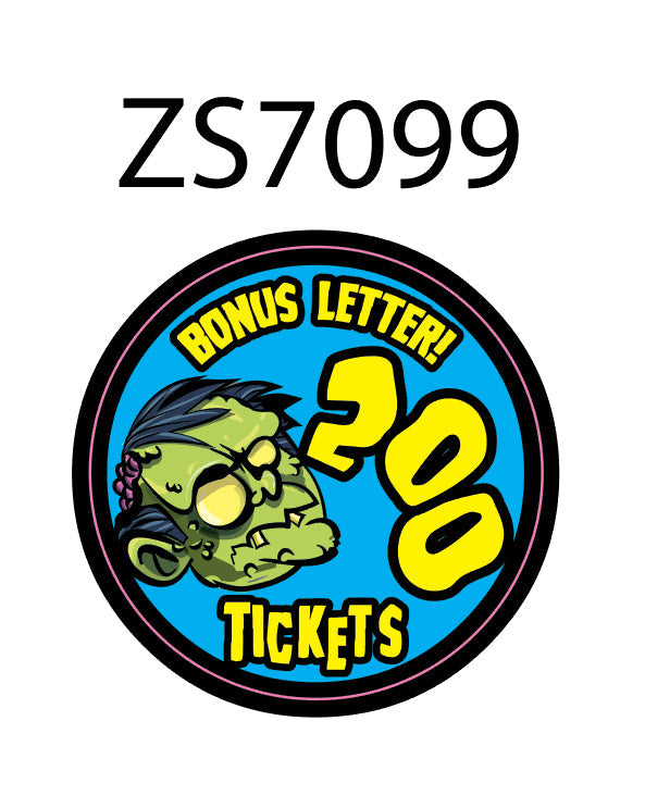 DECAL (BONUS PUCK 200 TICKETS BLUE ZOMBIE) [ZS7099] for ICE game(s)