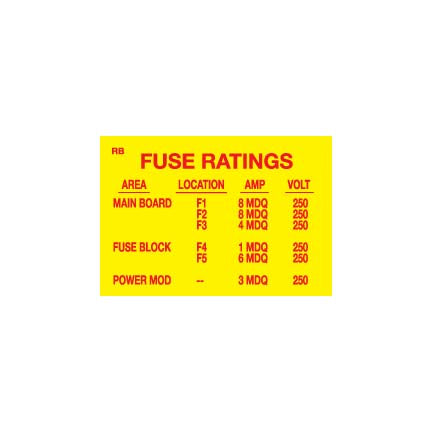 DECAL (FUSE RATING) [RB7009] for ICE game(s)