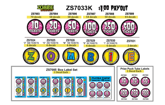 DECAL KIT $1.00 PAYOUT ON VINYL [ZS7033K] for ICE game(s)