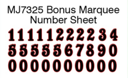 DECAL (NUMBER SET FOR SCORE MARQUEE) [MJ7325] for ICE game(s)