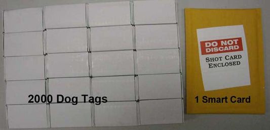 DOG TAG & SMART CARD KIT (2000 TAGS & 2000 SHOT CARD)  MUST PACK CARD SEPARATELY AS SHOWN IN IMAGE [DT1050X] for ICE game(s)