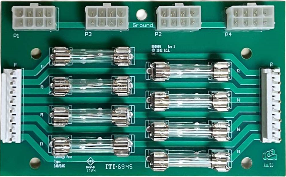 PCBA (FUSE BOARD) 8 X 5 AMP [E02010X]