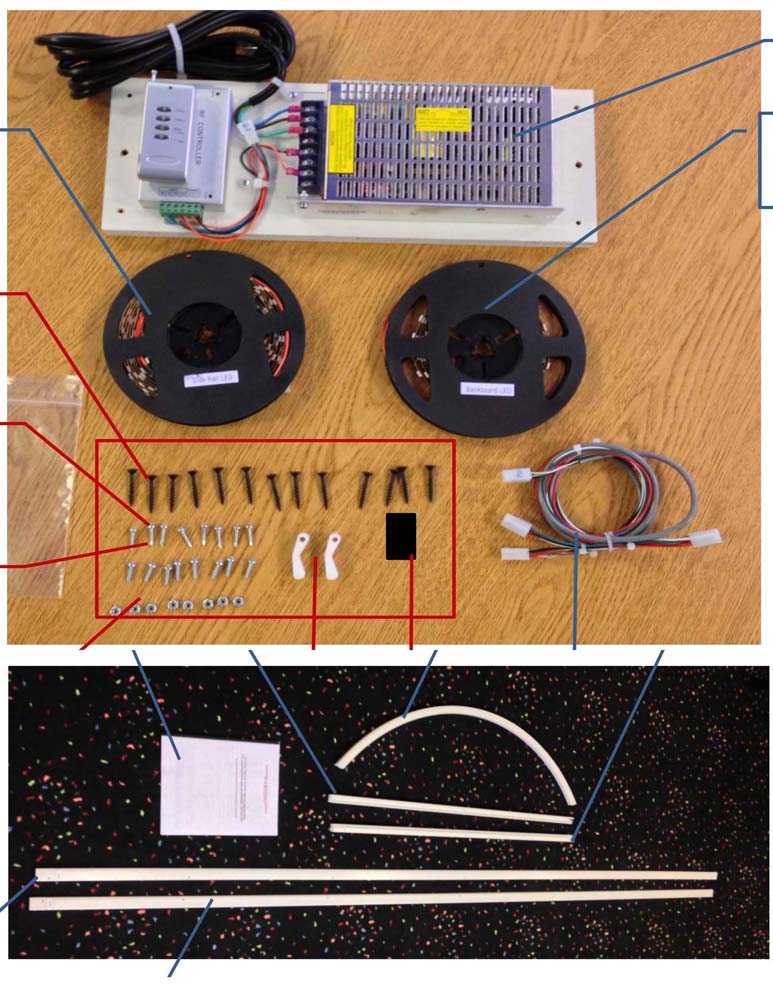 LED FIELD KIT FOR NBA HOOPS POST 2004 [NB1001LEDFX] for ICE game(s)