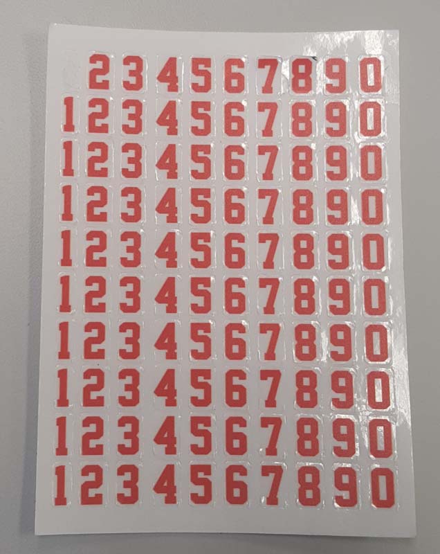 NUMBER SHEET (RED) CHEXX [SC7104] – ICE Parts Store