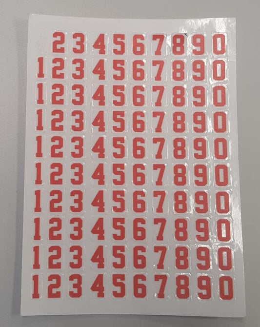 NUMBER SHEET (RED) CHEXX [SC7104] for ICE game(s)