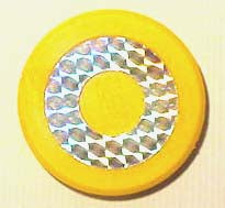 PUCK YELLOW REFLECTIVE (SLOW/SOFT)  (COSMIC) [SA10014R] for ICE game(s)