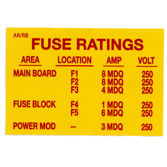 DECAL (FUSE RATING) [RB7009]