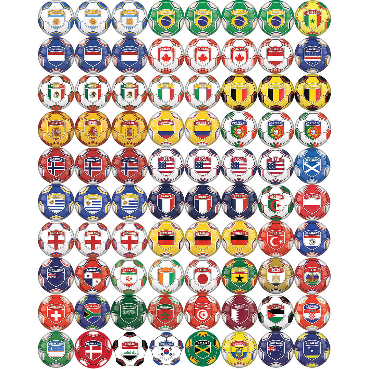 BALL 4" KICK N WIN NORTH AMERICAN MIX 80 BALLS PER CASE [RW3024KWNA]