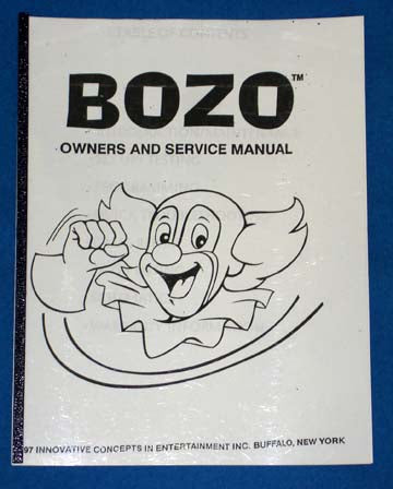 SERVICE MANUAL (BOZO) [BZ9001] for ICE game(s)