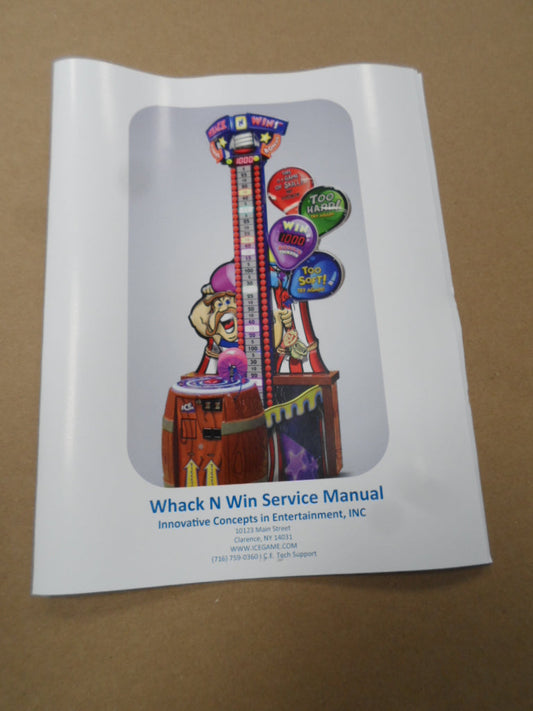 SERVICE MANUAL (WHACK N WIN) [WN9001] for ICE game(s)