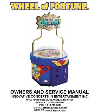 SERVICE MANUAL (WHEEL OF FORTUNE) [WF9001] for ICE game(s)