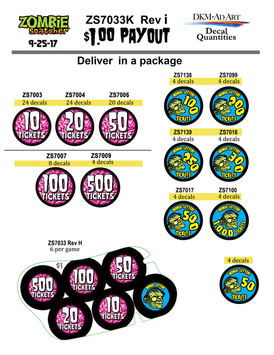 DECAL KIT $1.00 PAYOUT ON VINYL [ZS7033K]